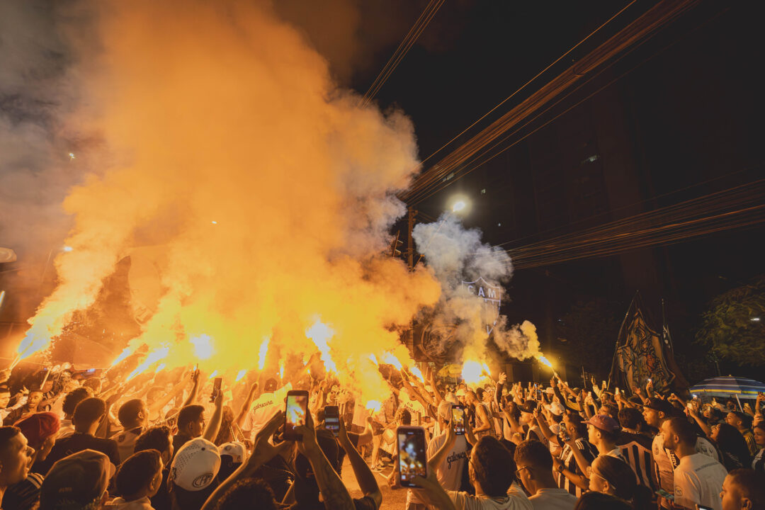 Fans celebrate Atlético Mineiro's anniversary